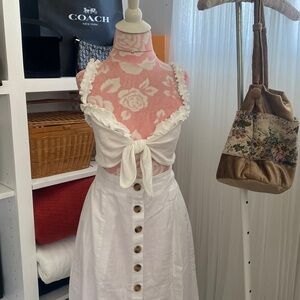 Olivaceous Off White Knit Crop Top M